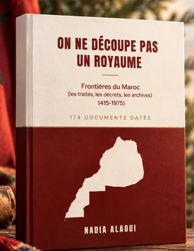 Couverture de On ne découpe pas un royaume, de Nadia Alaoui, portant la carte du Maroc