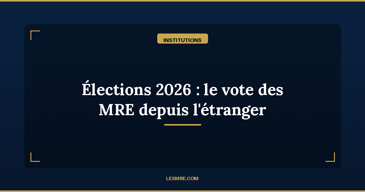 Élections 2026 : le vote des MRE depuis l'étranger, où en est-on ?