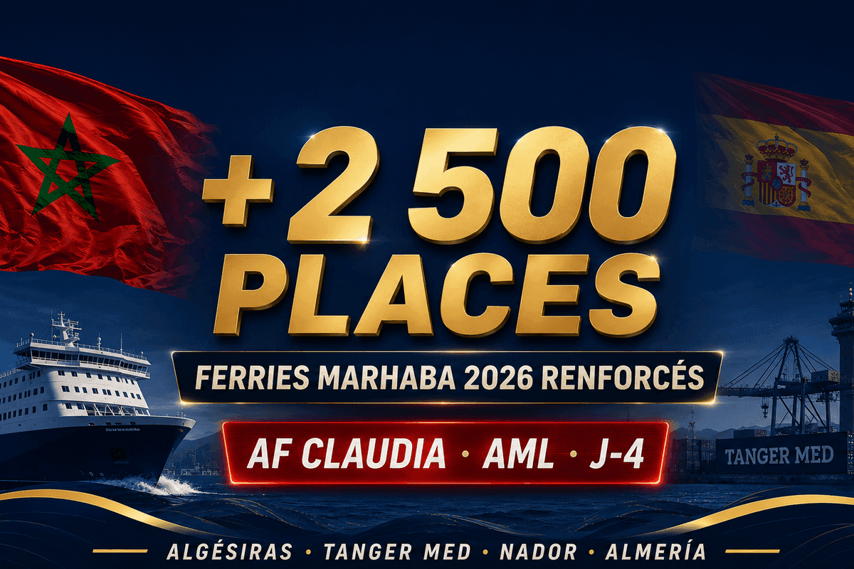 Marhaba 2026 : renforts ferry AF Claudia et AML Nador-Almería, ce que les MRE doivent savoir