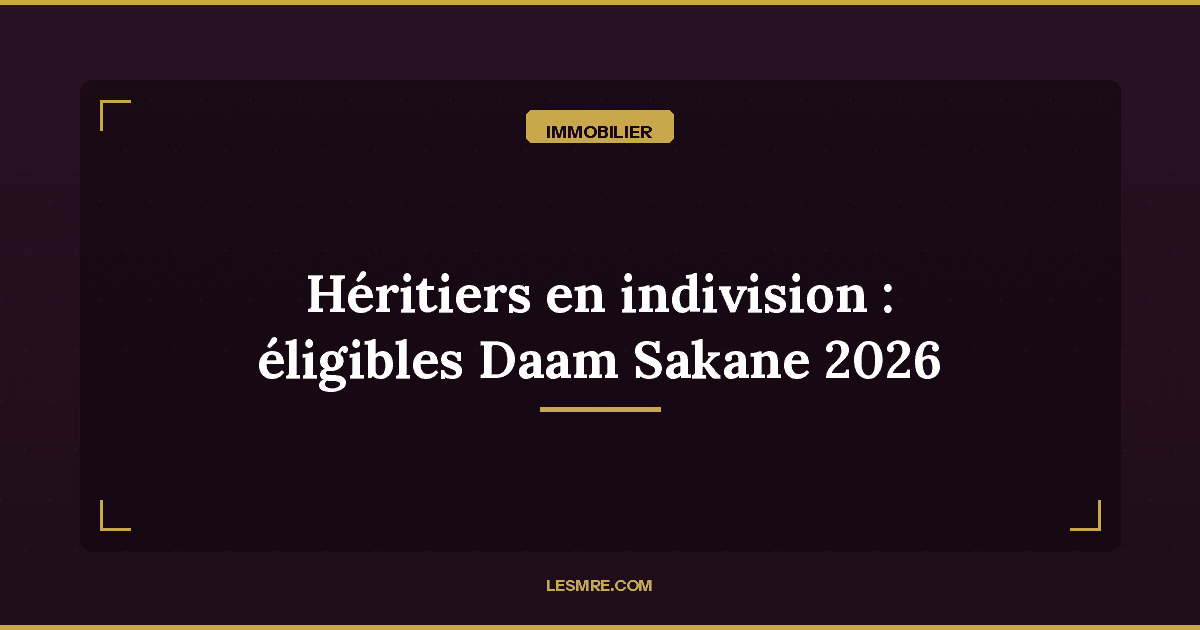 Héritiers en indivision : vous êtes désormais éligibles à l'aide Daam Sakane depuis 2026