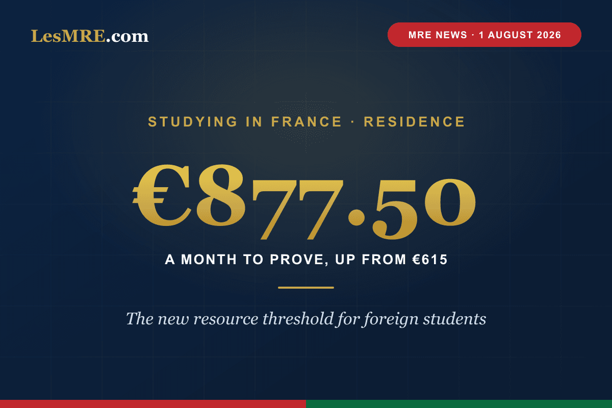 Étudier en France : 877,50 euros par mois à justifier depuis le 1er août 2026
