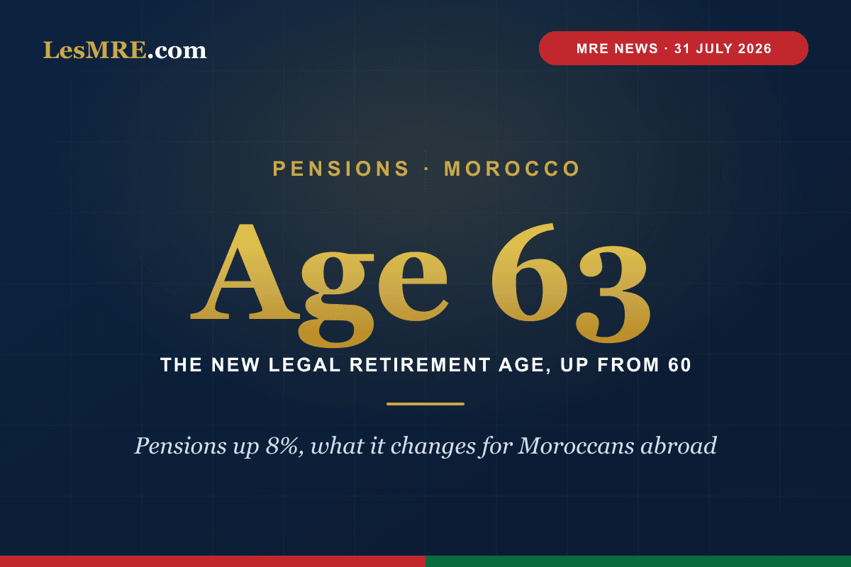 Réforme des retraites au Maroc : âge à 63 ans, pensions revalorisées de 8 %, ce qui change pour les MRE
