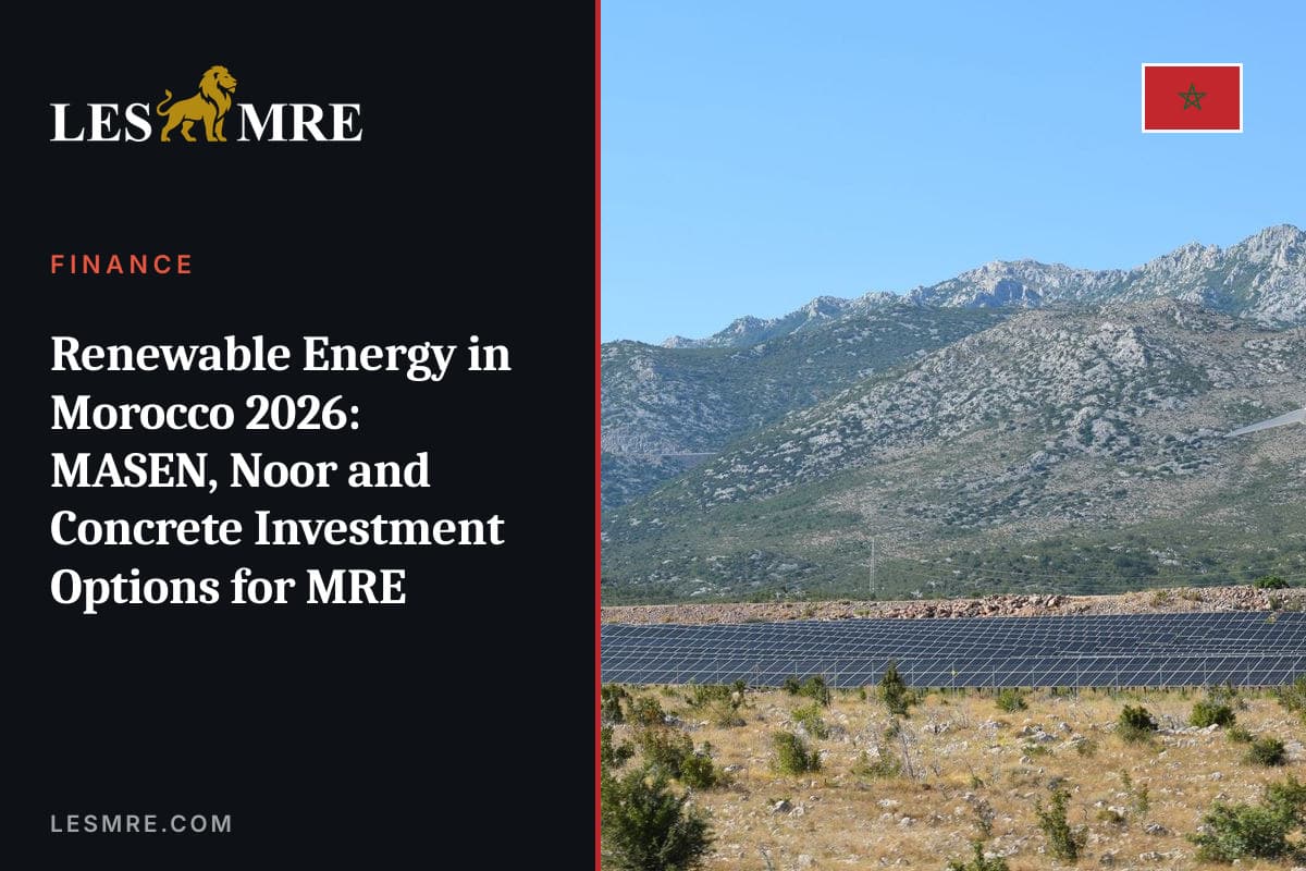Énergies renouvelables au Maroc en 2026 : MASEN, Noor et les options concrètes pour les MRE investisseurs