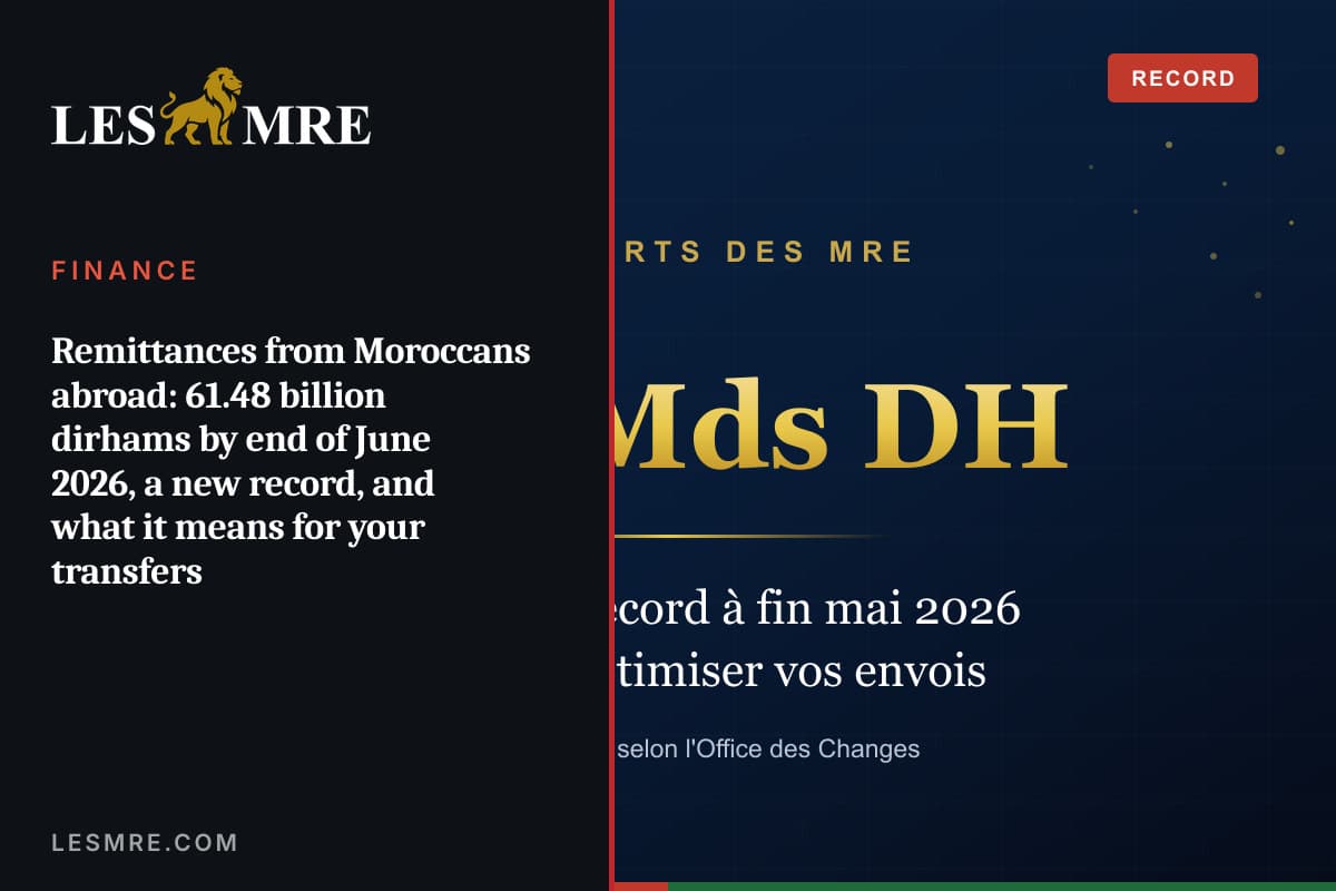 Transferts des MRE : 61,48 milliards de dirhams à fin juin 2026, un nouveau record, et ce que ça change pour vos envois