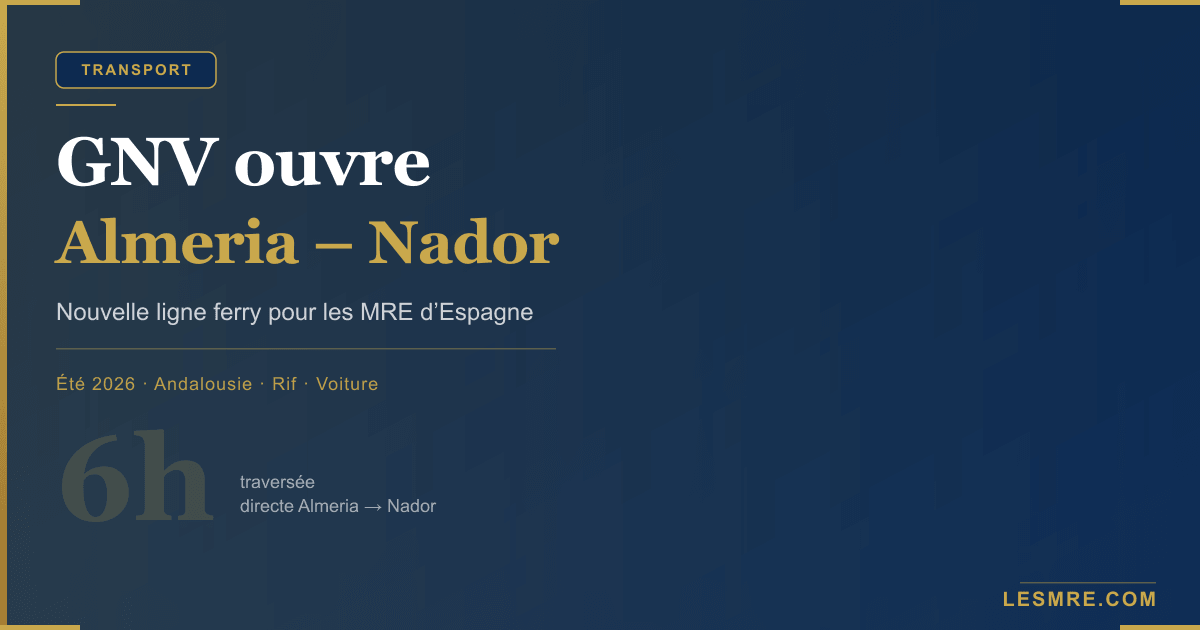 GNV ouvre une nouvelle ligne Almeria-Nador pour les MRE d'Espagne en 2026