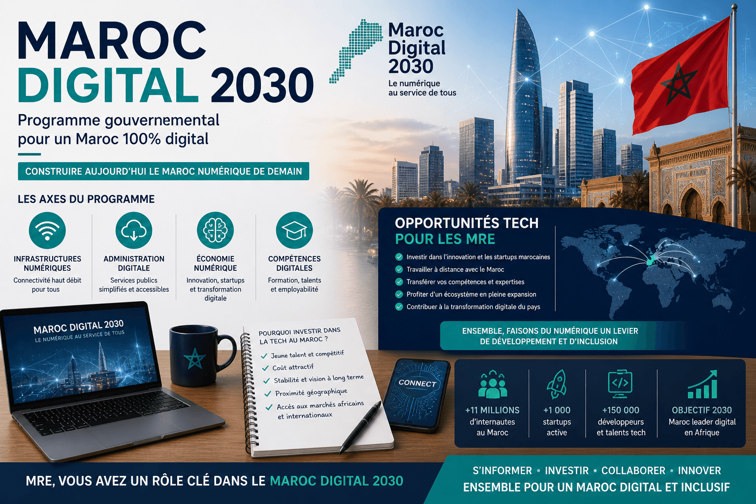 Maroc Digital 2030 : les opportunités concrètes pour les MRE dans la tech et l'investissement numérique